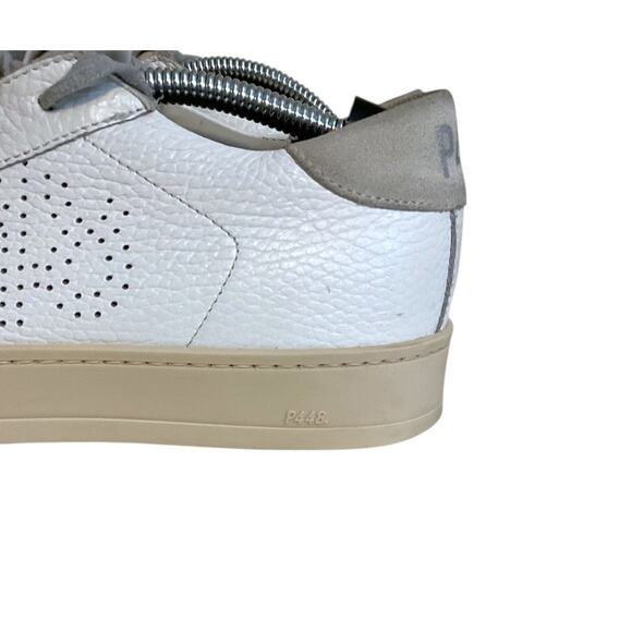 P448 Jack Lace Up Closure Women’s EU 39 US 8 Leather Sneaker White & Gray Italy - Picture 4 of 16